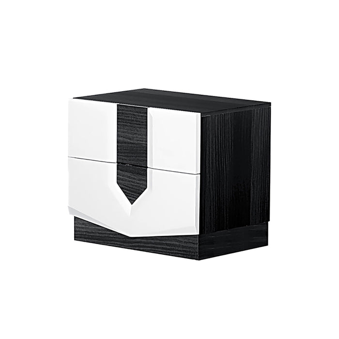 Vios - Zebra High Gloss Nightstand - White