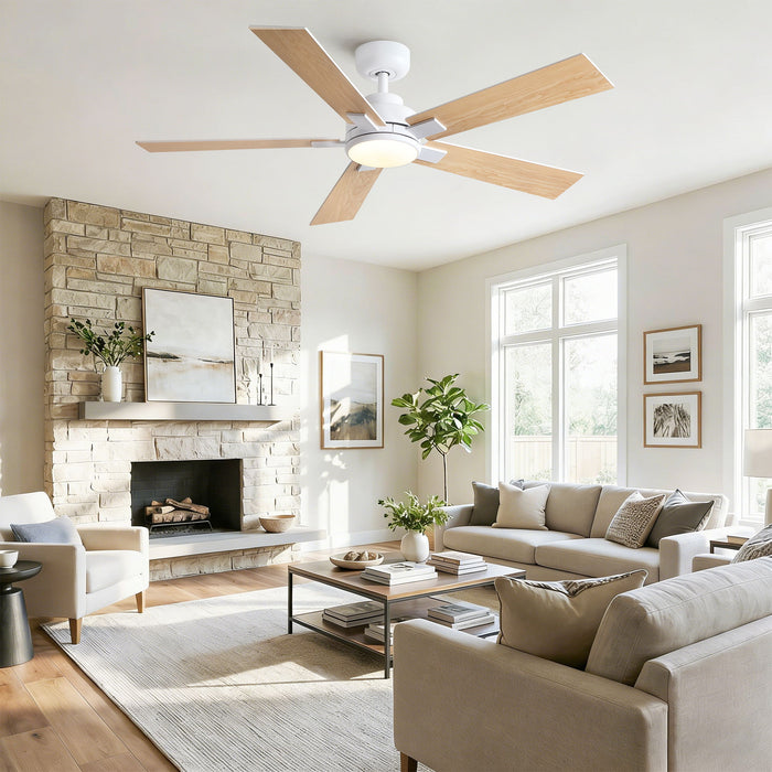 Reversible Motor Integrated LED Dimmable Ceiling Fan With Light