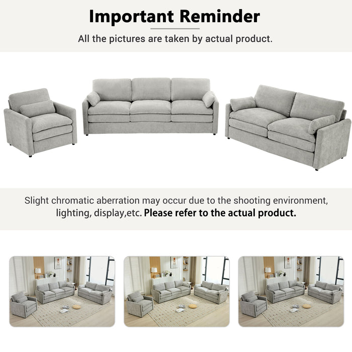 Cloud Sofa Set Couch For Living Room - Light Gray