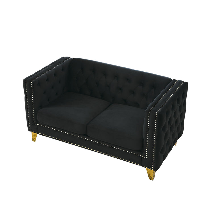 Upholstered Couch Sofa With Button Tufting For Living Room