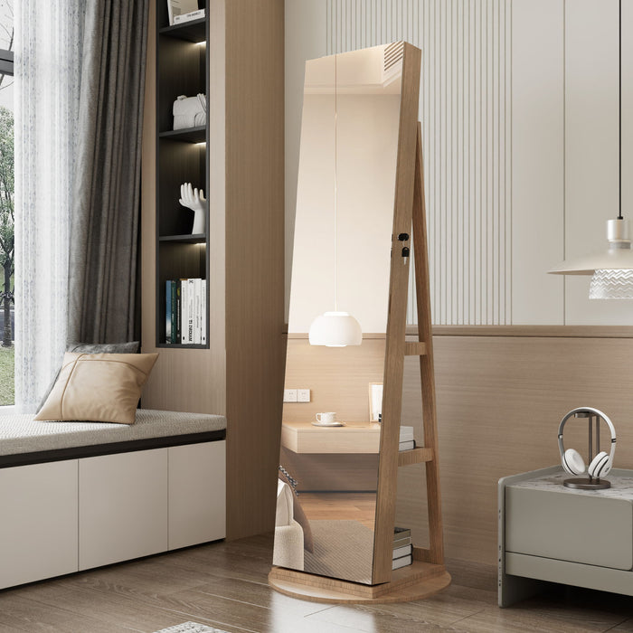 Swivel Jewelry Cabinet With Full Length Mirror