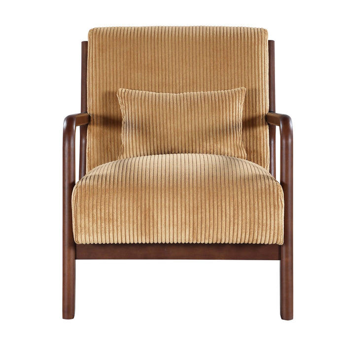 Upholstered Armchair With Back Support Pillow