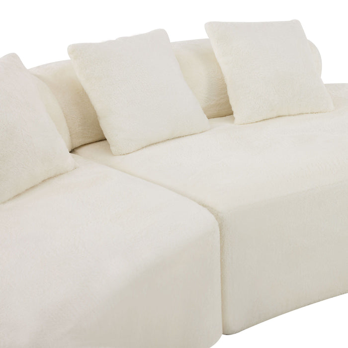 Modern Curved Sofa With Pillows