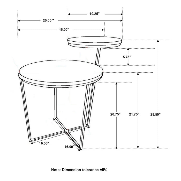 2 Tier Accent Table - Brown
