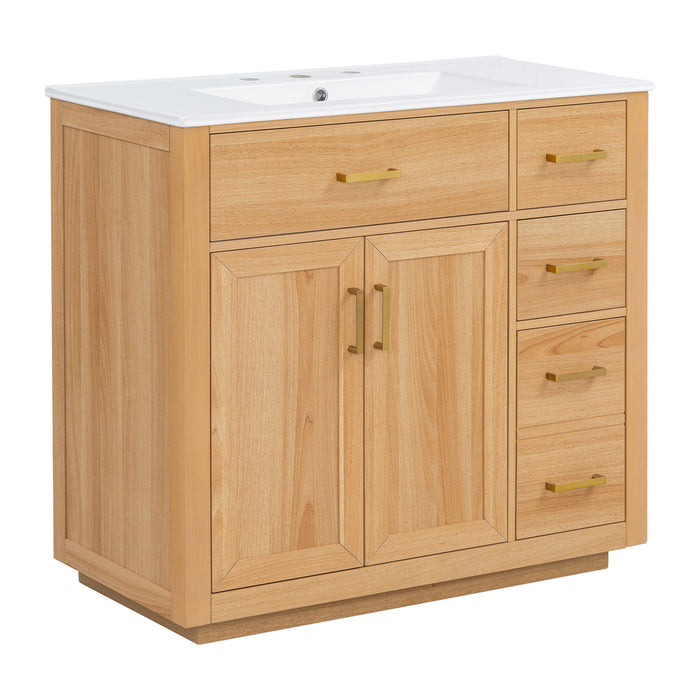Bathroom Vanity & Sink, Soft Close Doors & Drawers - Wood