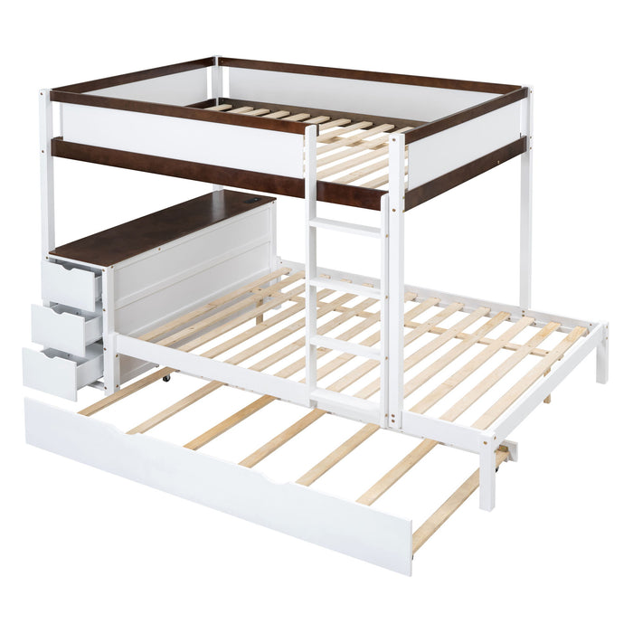 Bunk Bed With Twin Size Trundle, Storage And Desk