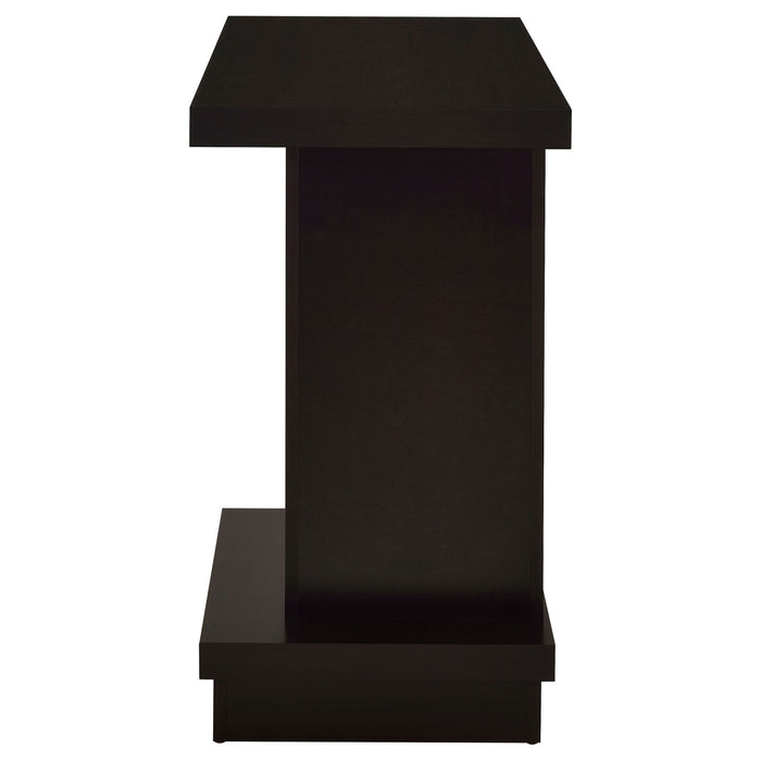 Fiona - Pedestal Console Table With Geometric Design - Cappuccino