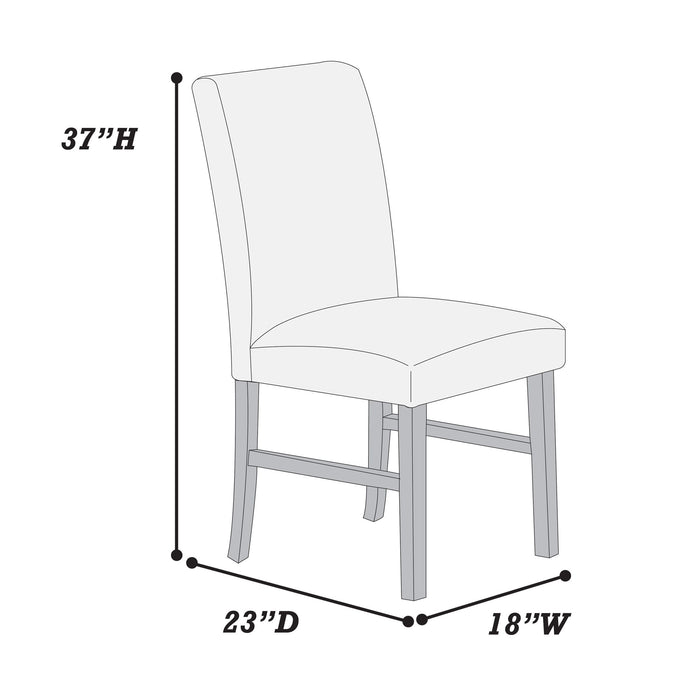 Elegant 5 Piece Dining Set Dark Chairs Top Table With Lower Shelf Kitchen Dining Room
