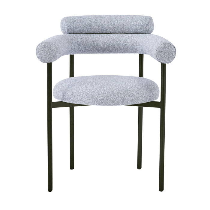Contemporary Upholstered Armchair Dining Chairs With Metal Legs (Set of 2)