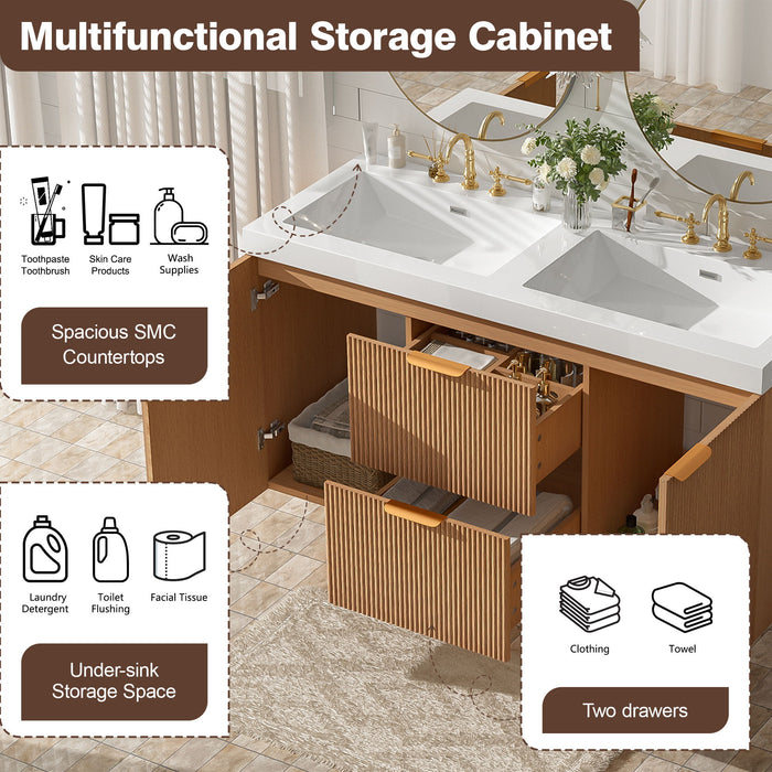 Modern Wall Mounted Bathroom Vanity, Soft Close Doors