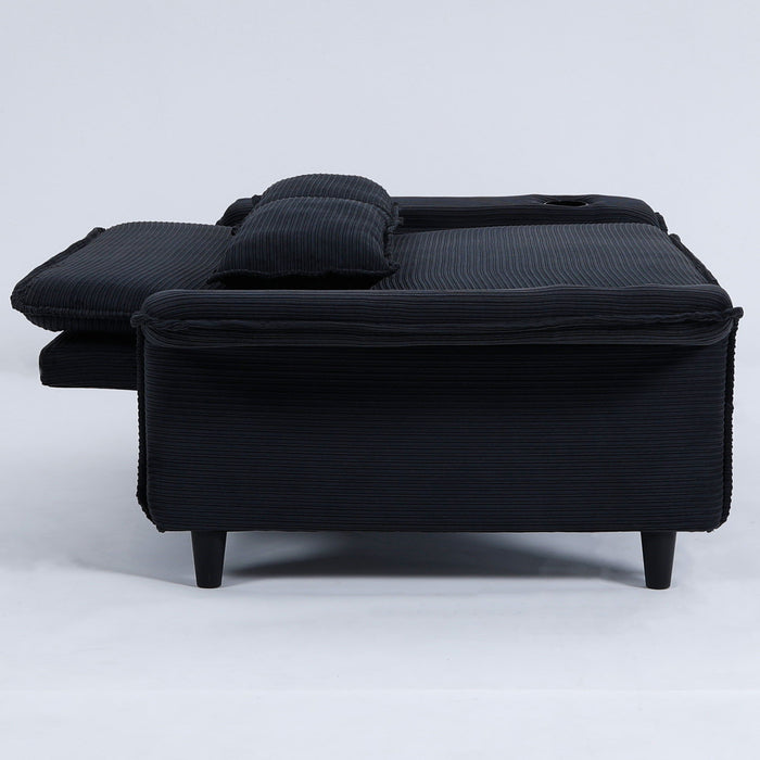 Modern Fabric Multi-Functional Sofa Bed With Adjustable Armrests And Backrests