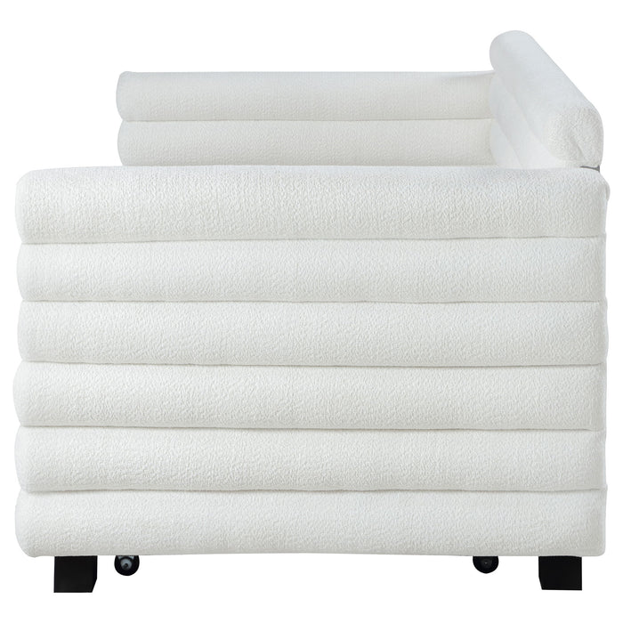 Fandango - Upholstered Twin Day Bed With Trundle - White
