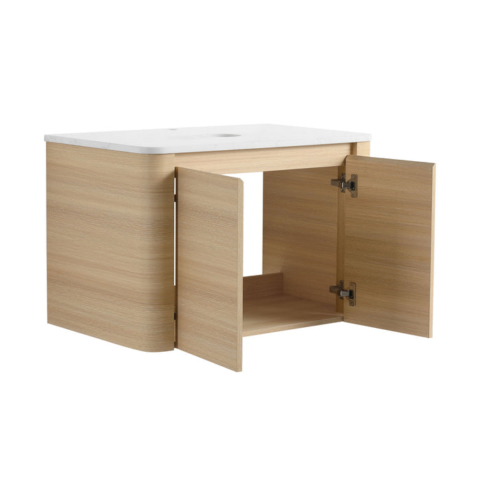 Wall Mounted Bathroom Vanity With Soft Close Door, Excluding Sink