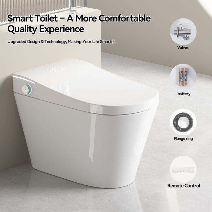 Smart Bidet Toilet With Auto Open / Close Seat, Warm Water Wash, Heated Seat, And Wireless Remote Control