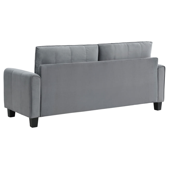 Dixon - Upholstered Sofa With Rounded Arms And Texture - Gray