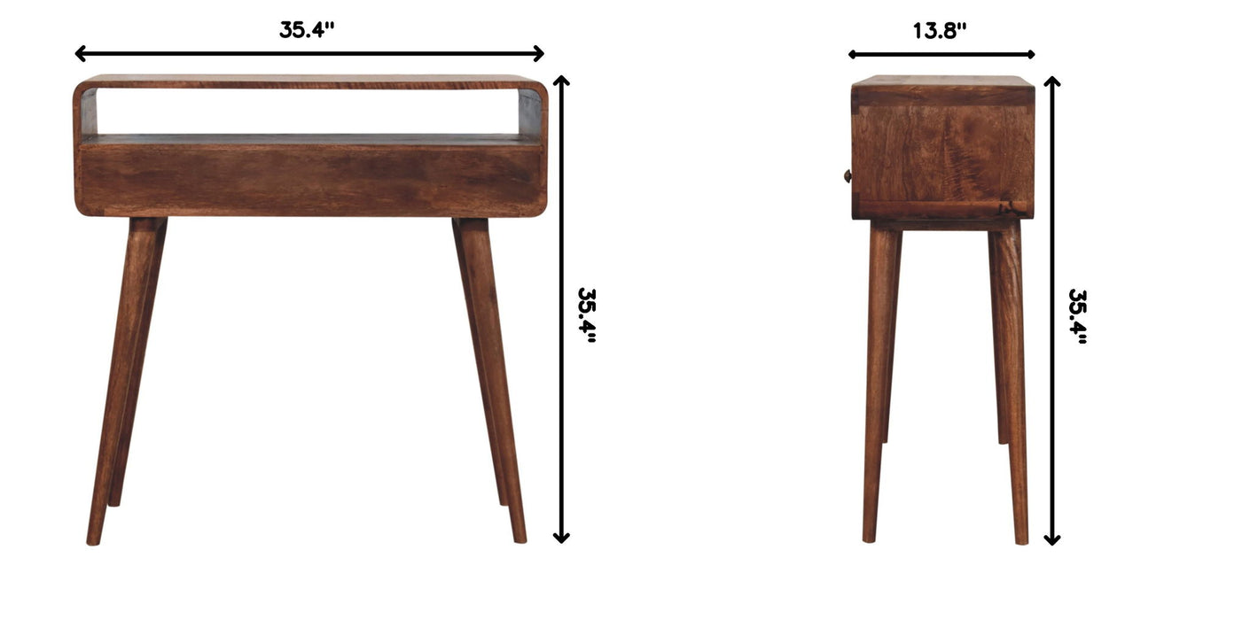 Solid Wood Curved Console Table