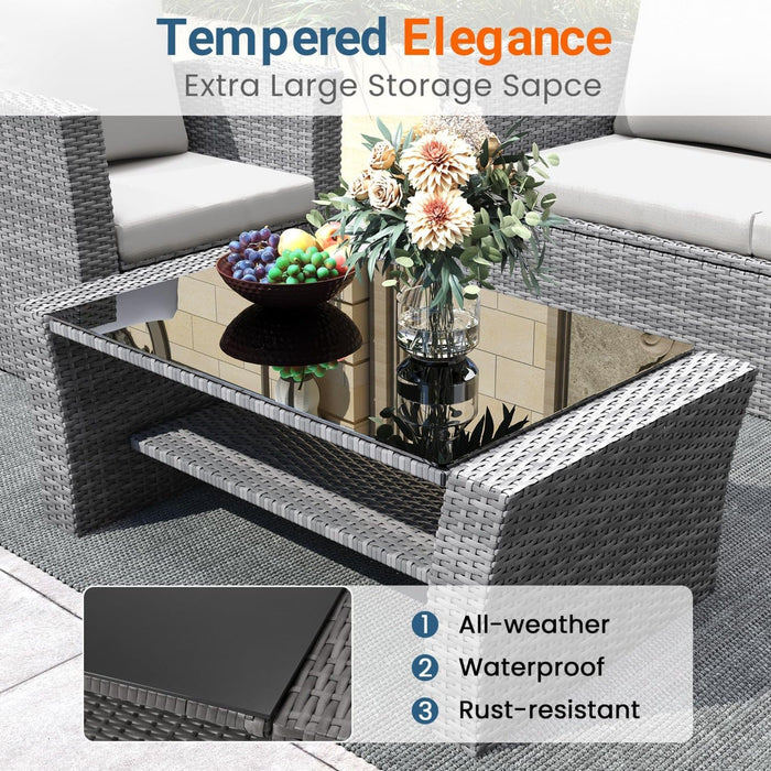 Modern Patio Set With Table And Cushions