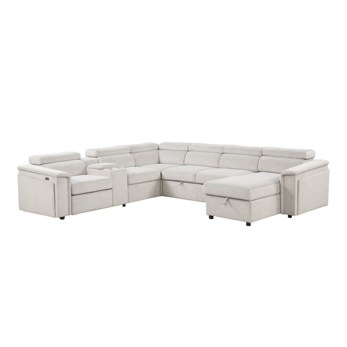 Harvey - Power Recliner Sectional Sleeper - Beige