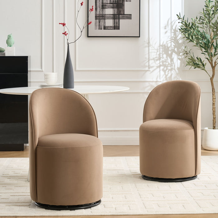 360 Degree Swivel Armless Dining Barrel Chair