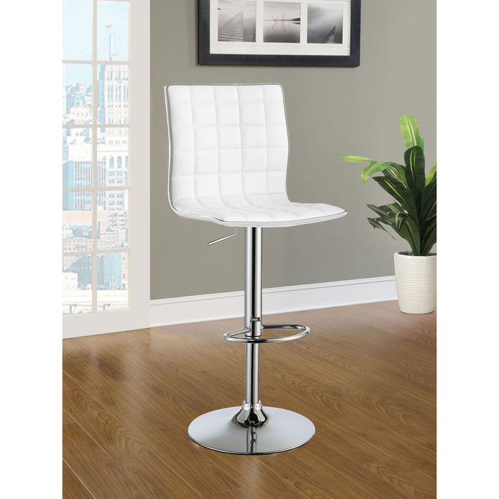 Ashbury - Upholstered Adjustable Bar Stool (Set of 2) - White