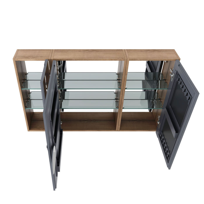 Wall Mounted Bathroom Cabinet With Adjustable Shelves Storage Cabinet - Imitative Oak