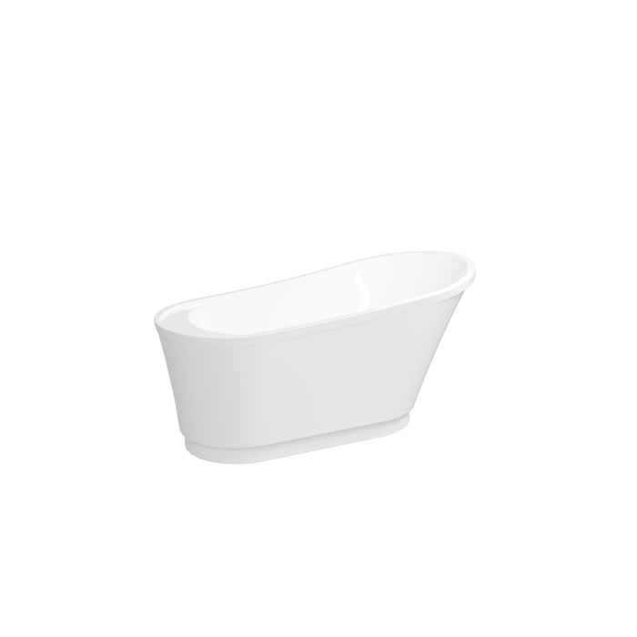 Freestanding Bathtub Modern Stand Alone Soaking Bathtub - Brushed Nickel Drain And Minimalist Linear Design Overflow Included, Cupc Certified - White