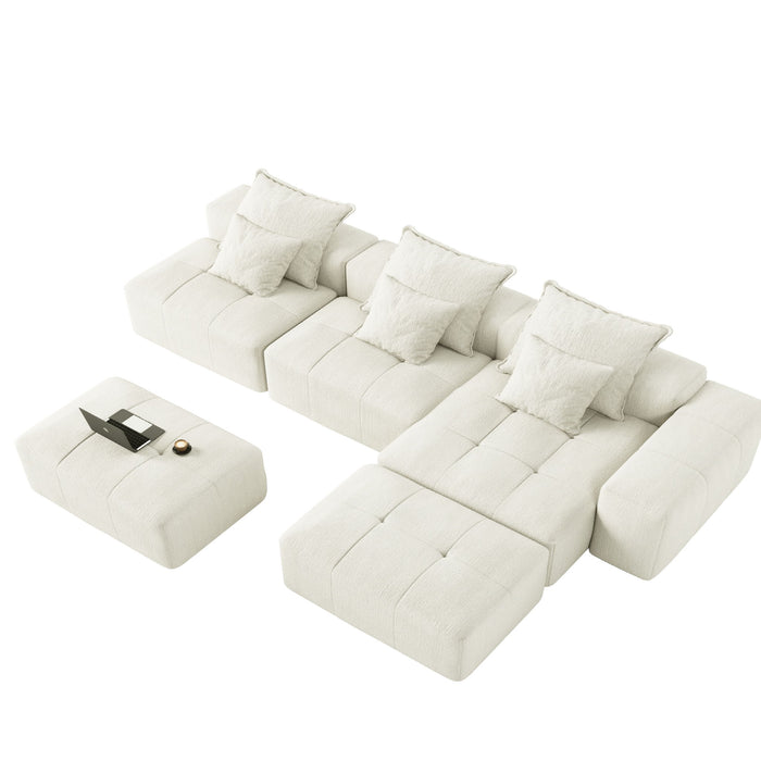 Modern Oversized Diy Combination Modular Sectional Sofa With Pillows