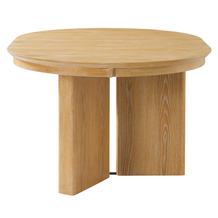 Farmhouse Oval Extendable Dining Table With Pedestal Base