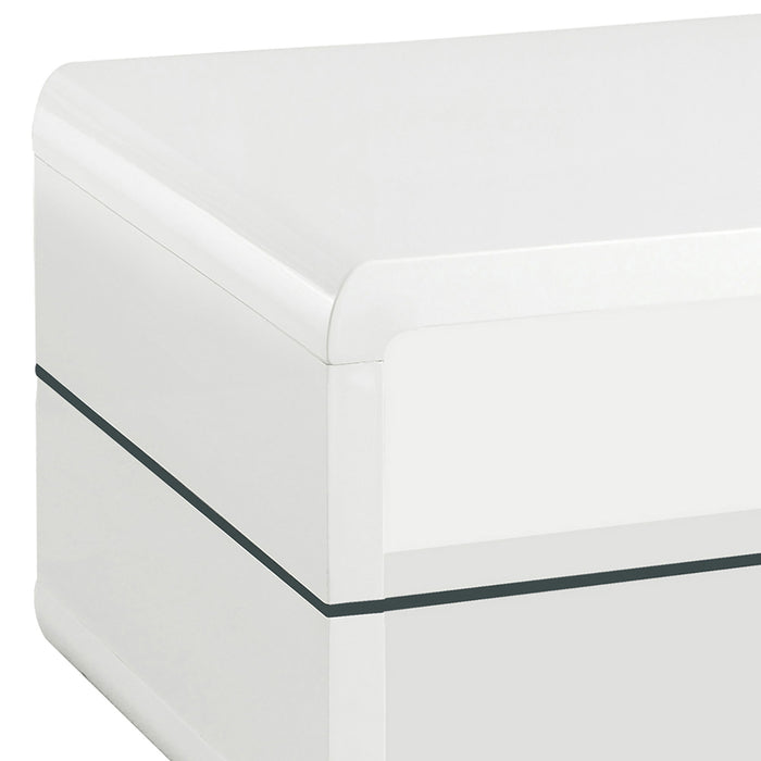 Emerson - 1 Shelf Rectangular Side End Table - White