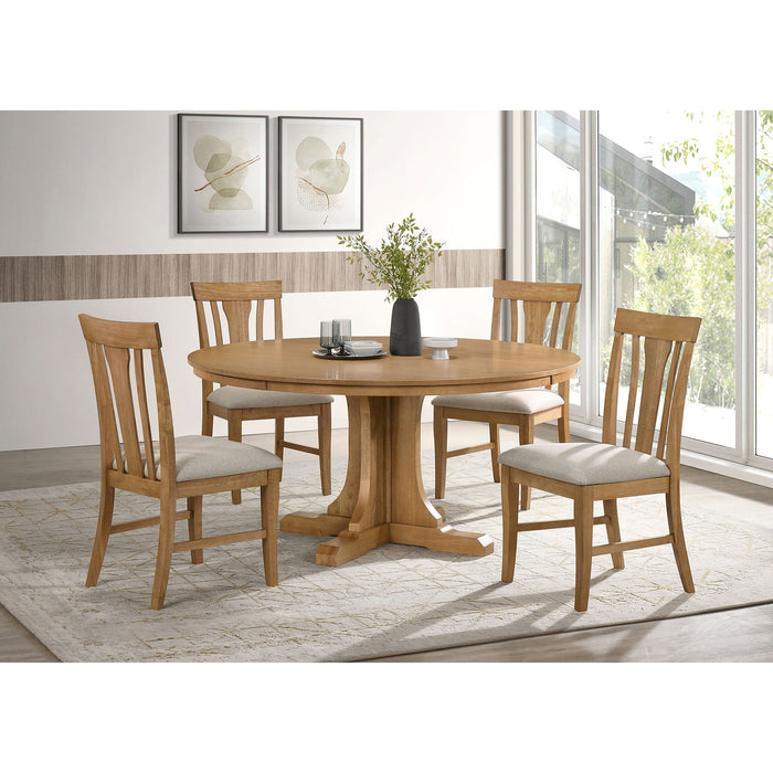 Auburn - Round Dining Table - Natural / Light Brown