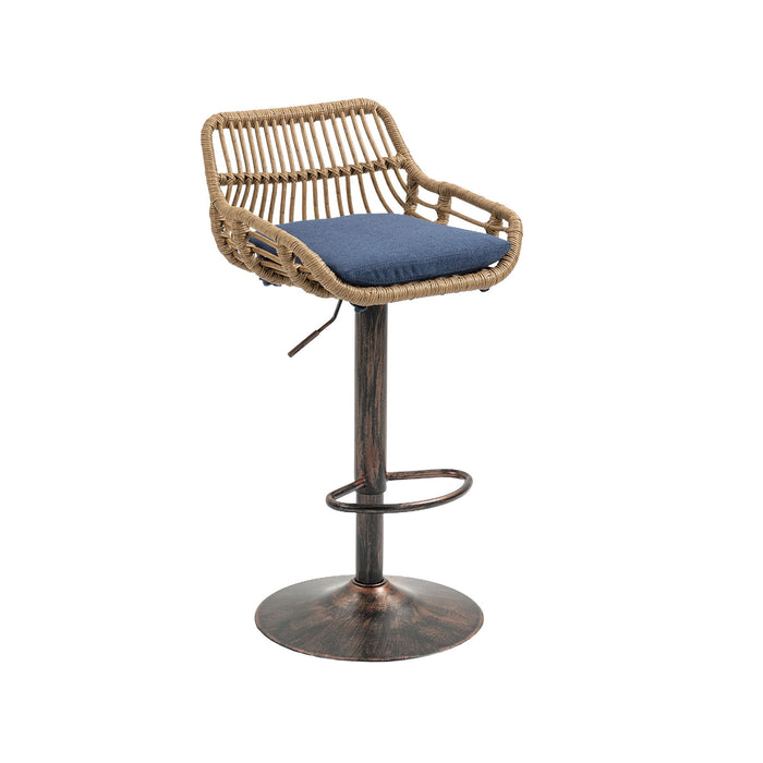 Modern Swivel Bar Stools Adjustable Counter Chairs With Footrest (Set of 2)