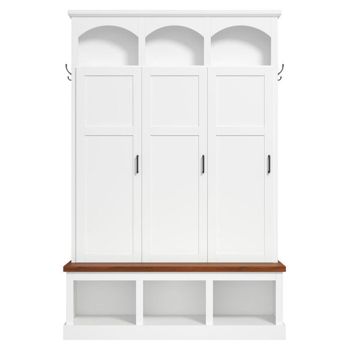 Classic Arched Design Hall Tree With 3 Hidden Storage
