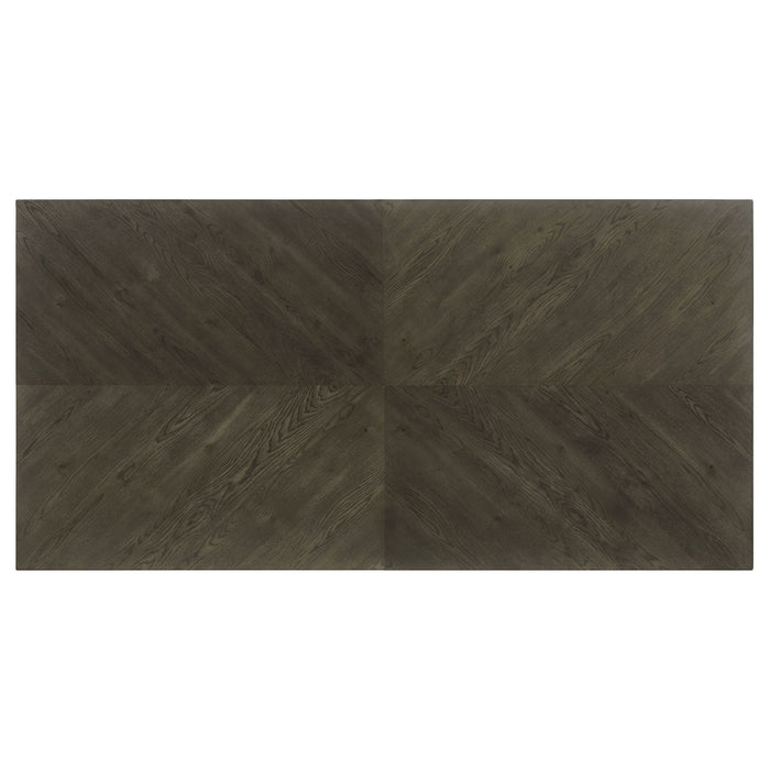 Glenmoor - Rectangular Dining Table With Geometric Double Pedestal Base - Dark Gray