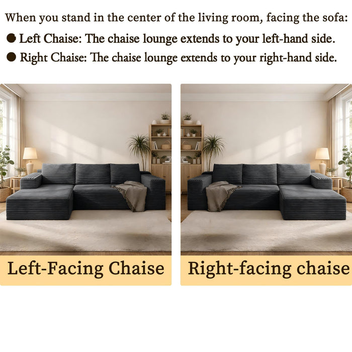 Modern L-Shaped Sectional Sofa With Left Facing Chaise
