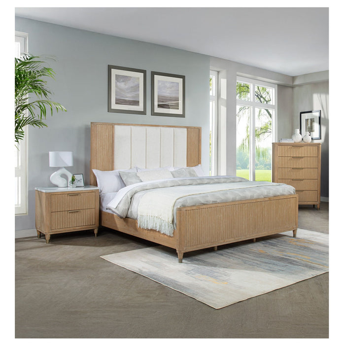 Tall Chest With Full Extension Glides And Accents, Storage Cabinet - Natural Wood