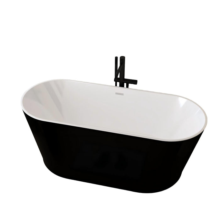 Glossy Freestanding Bathtub With Toe Tap Drain