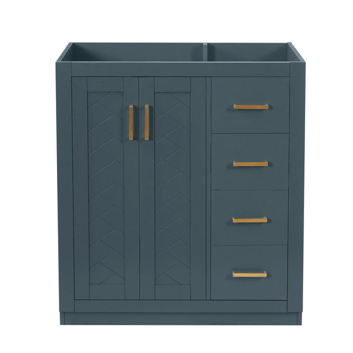 Retro Style Bathroom Vanity With 3 Drawers & Soft-Closing Doors