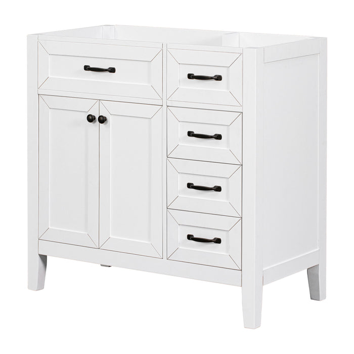 Modern Bathroom Vanity Base Only, 2 Doors And 3 Drawers