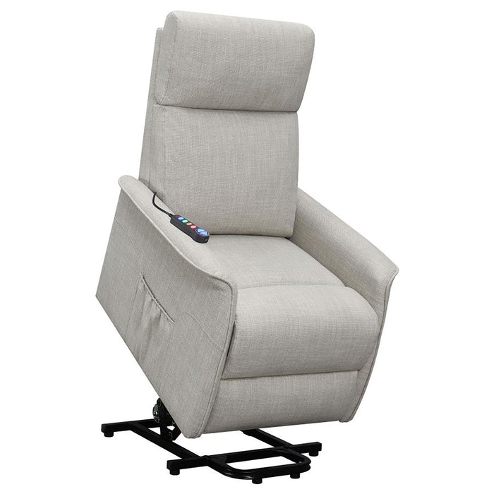 Upholstered Power Lift Recliner With Wired Remote