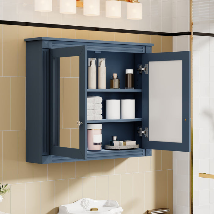 Wall-Mounted Medicine Cabinet With 2 Mirrors, Adjustable Shelves