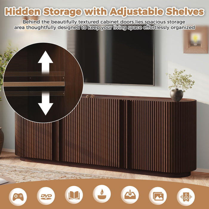 TV Stand With Fluted Tambour Style Door