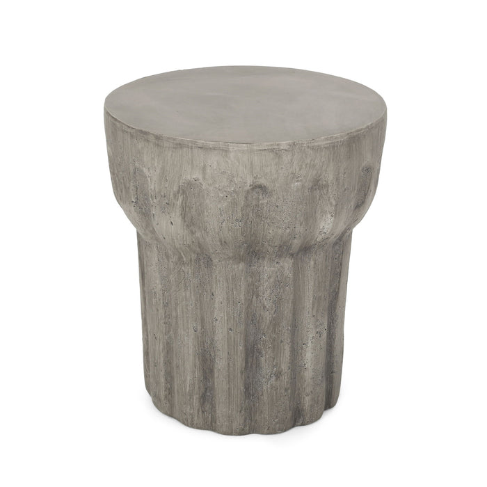 Outdoor Round Side Table - Gray