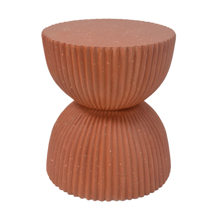 Side Table With Speckled Ribbed Texture