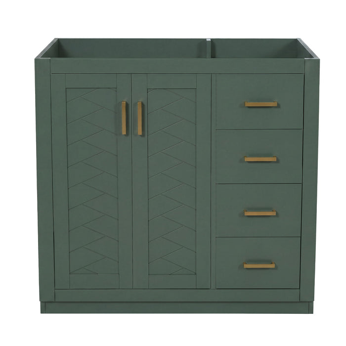 Retro Style Bathroom Vanity, 3 Drawers & Soft Closing Doors