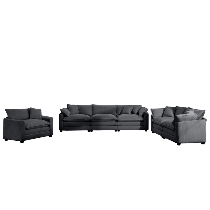 Elegant Corduroy Oversized Sectional Sofa Set With Deep Seats And Flexible Layout