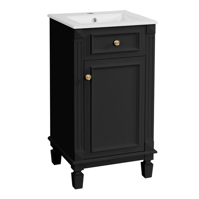 Bathroom Vanity With Sink, Soft-Closing Door, Adjustable Shelf