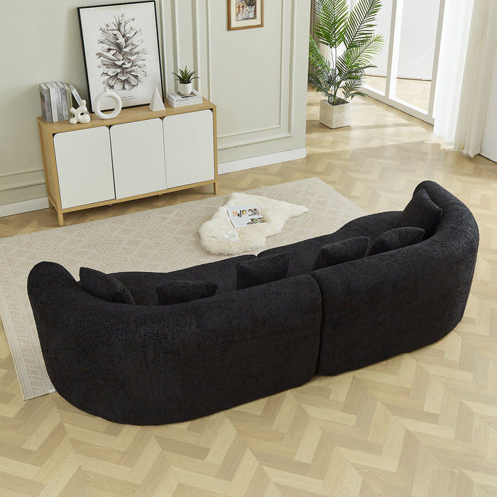 Curved Sectional Sofa With 6 Pillows