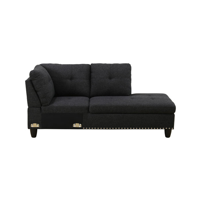 L - Shaped 3 Piece Sectional Sofa With Chaise, Storage Ottoman & Cup Holders