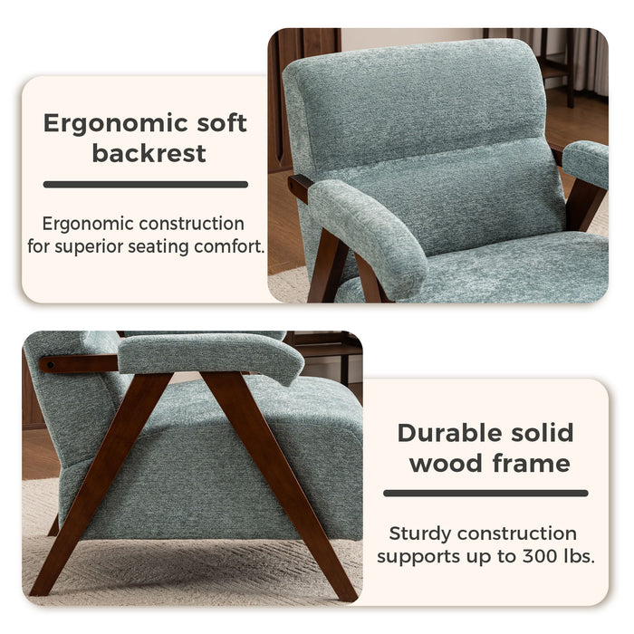 Modern Accent Chair With Tufted Armchair For Reading Room