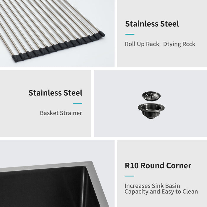 Farmhouse Kitchen Sink, Stainless Steel, Apron Front